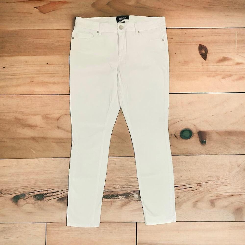 Jordache Women's White Mid-Rise Skinny Jeans Stretch | Size 16
